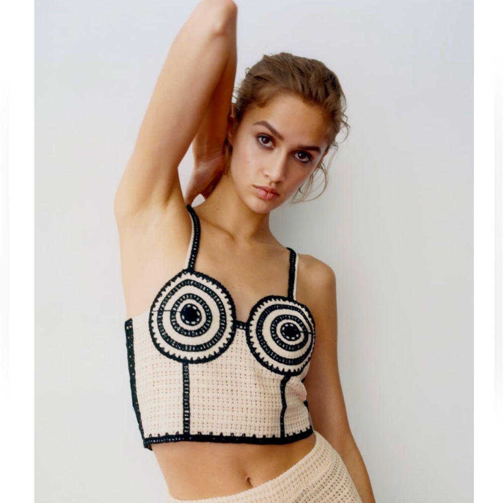 Zara Crochet Corset Crop top bustier